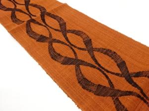 紗紬曲線模様織出し名古屋帯